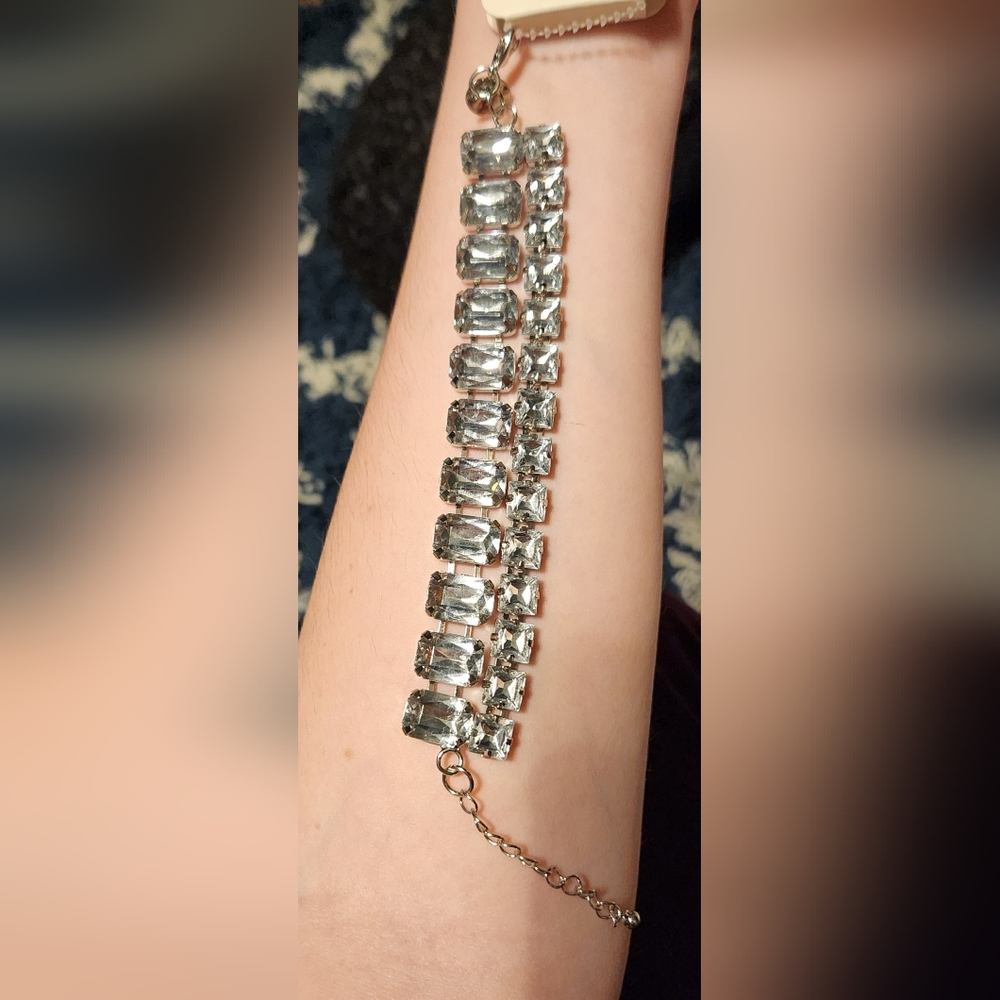 Lovisa Silver Double-Strand Crystal Bracelet